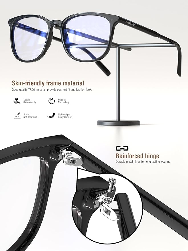 ANYLUV Blue Light Glasses for Woman Men, Womens Blue Light Blocking Glasses Computer Glasses Anti Eyestrain
