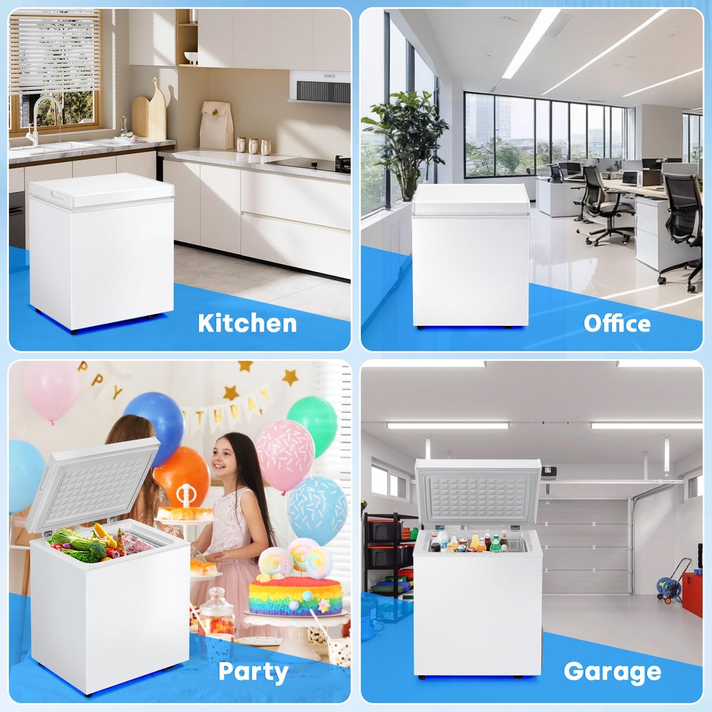 Stopsad 3.0 Cu.Ft Upright Freezer, Small Mini Freezer Hold Up to 85L with Adjustable 7 Thermostat & Removable Shelves, Compact Freezer with Reversible Door, Energy Saving for Home/Apartment/Garage