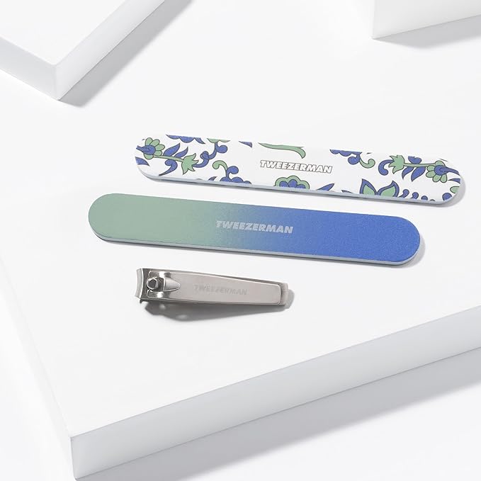 Tweezerman Blue and Green Paisley Manicure Kit