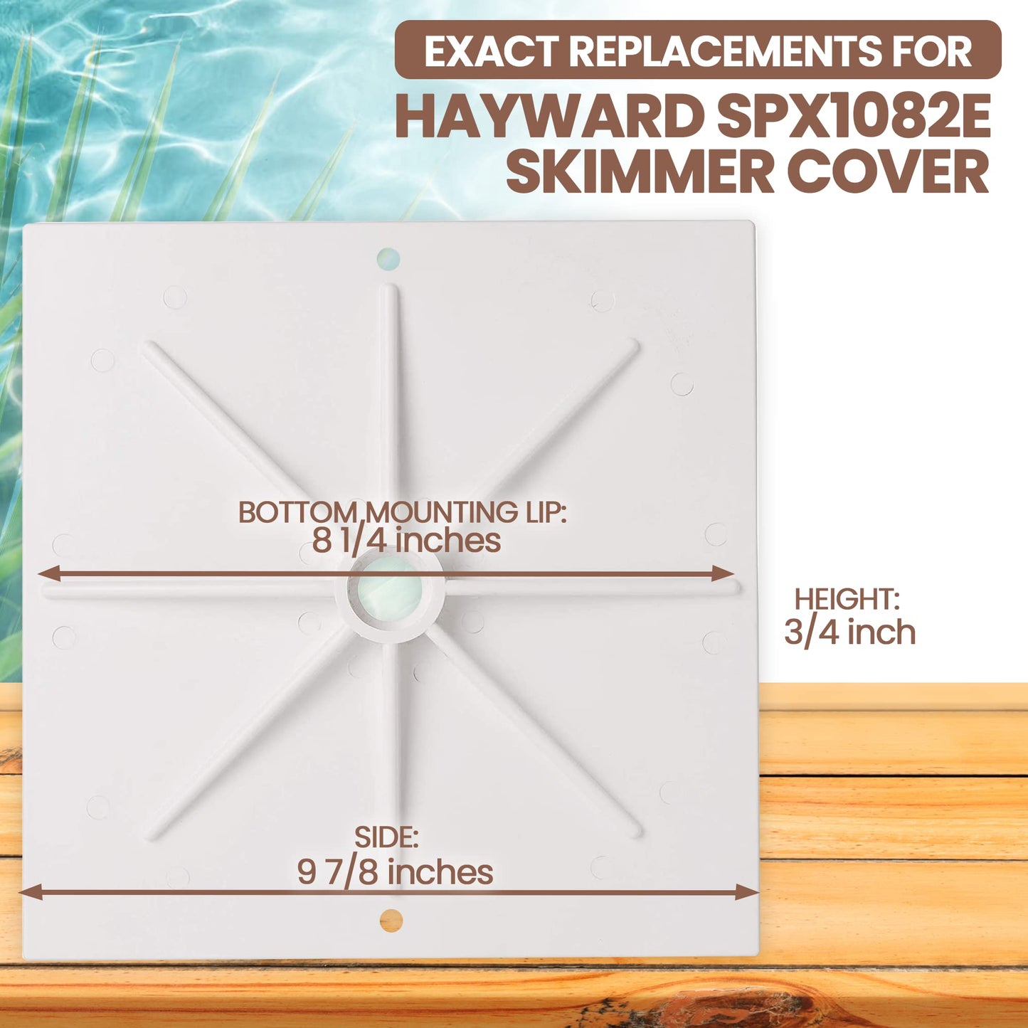(Combo Pack) Exact Replacements Hayward SPX1082CA Skimmer Basket and Hayward SPX1082E Skimmer Cover (White) - Skimmer Basket Assembly and Square Lid for SP1O82, SP1083, SP1084, SP1085, and SP1086