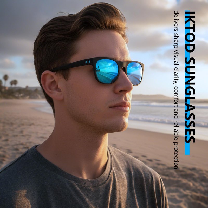 IKTOD 4 Pack Polarized Sunglasses for Men and Women,UV Protection Mens Sun Glasses for Fishing Running Cycling Driving (4 Pack-Black/Red/Blue/Green-M02)
