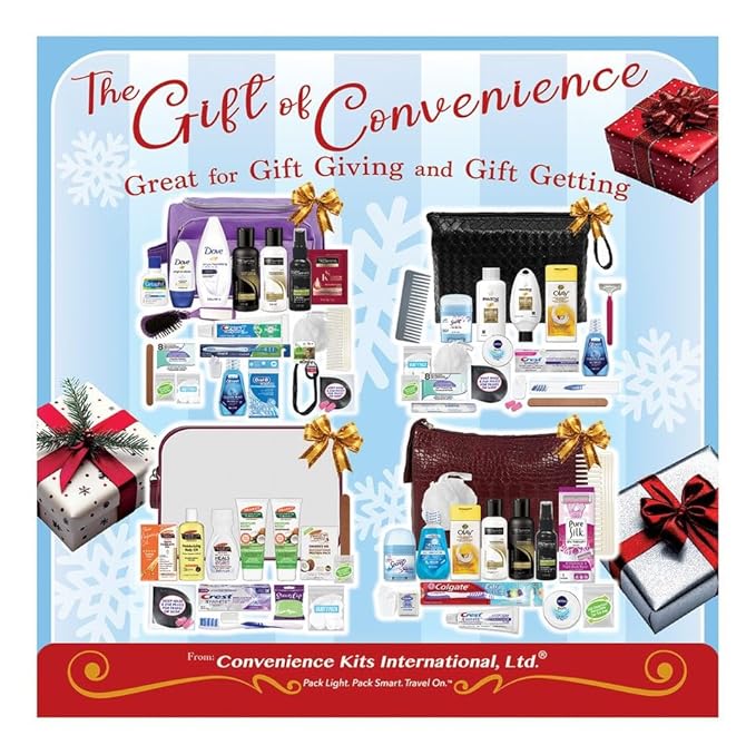 Convenience Kits International Men’s Super Deluxe, 16-Piece Kit with Travel Size TSA Compliant Essentials in Reusable Zippered Toiletry Bag (Pack of 2)