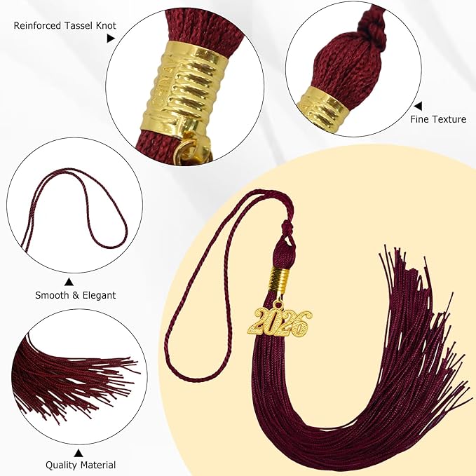 GraduationMall Single&Multiple Color Graduation Tassel with 2026 Year Charm 9"