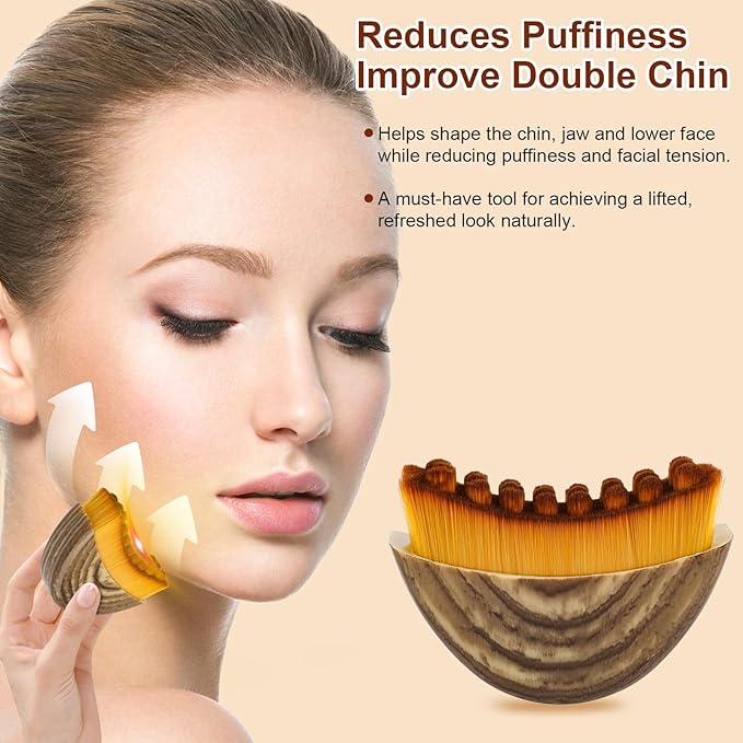 New Lymphatic Contour Face Brush, Contour Face Brush Lymphatic Drainage Massager, Ergonomically Designed to Fit The Skin Precisely, Suitable for All Skin Types(3PCS)
