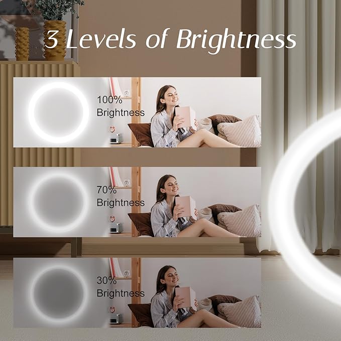 Kakuje Compact Mirror with Light, 1X/3X Magnification LED Pocket Mirror with USB Data Cable,Mini Mirror for Purse, Pocket,Travel and Present (White)