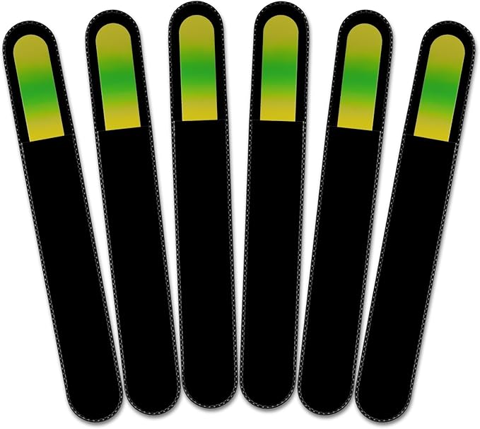 Mont Bleu Rainbow Crystal Nail File in Black Pouch - Large/Professional Size - Czech Tempered Glass - Handmade in Bohemia (Czech Republic)