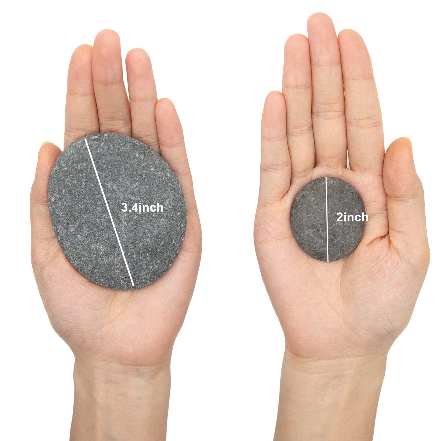 Markdang 40 Pcs Large Rocks for Painting 25pcs 2-3” & 15pcs 3-4” River Rocks for Painting Natural Flat & Smooth Rocks for Painting for Kids & Adult Craft Gift