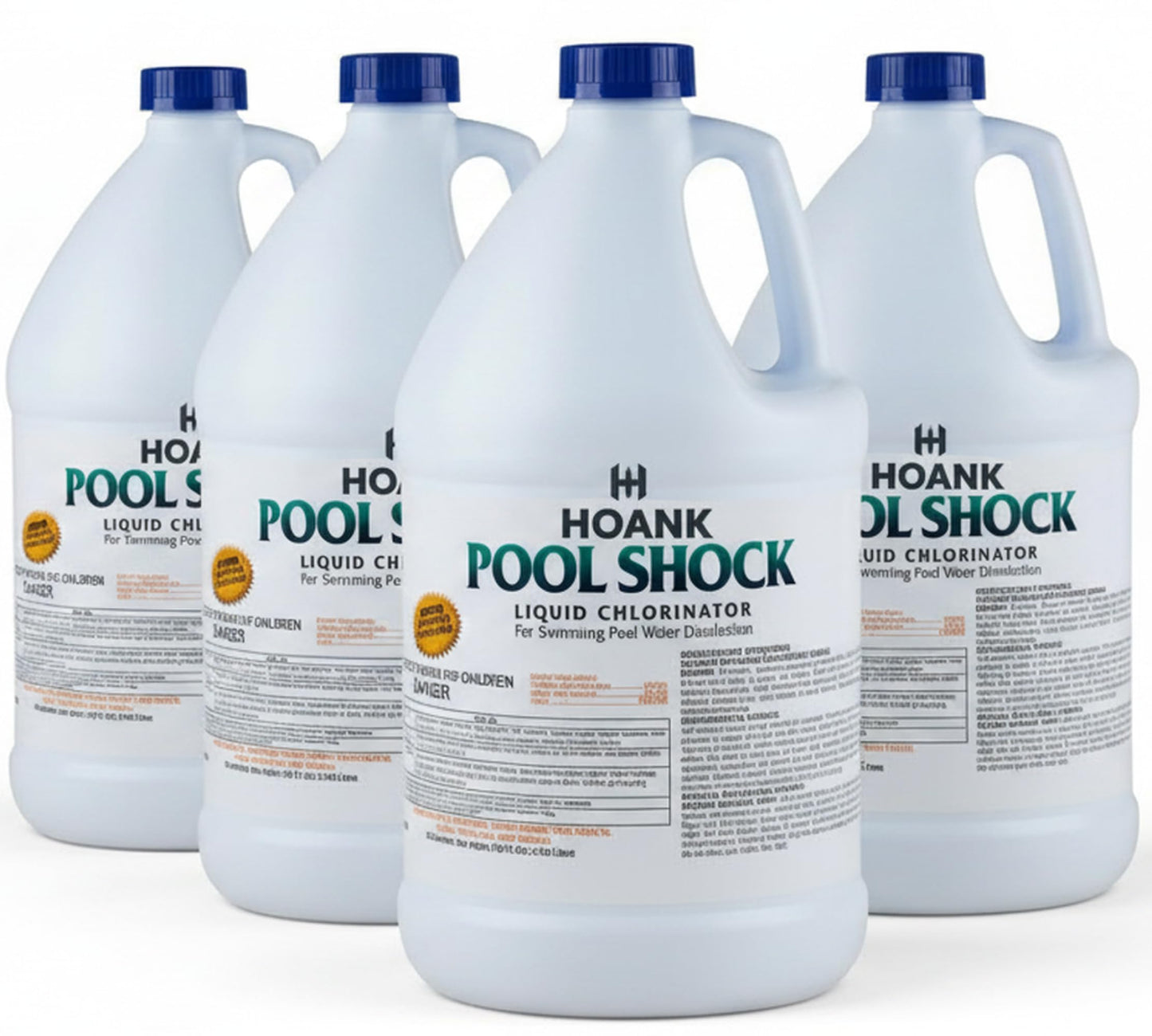 (4 Gallons) - Pool Shock Liquid Chlorine for Swimming Pools, 12.5% Sodium Hypochlorite, Treatment for Clear Water and Algae Control in Above Ground & Inground Swimming Pools - Ready-to-Use