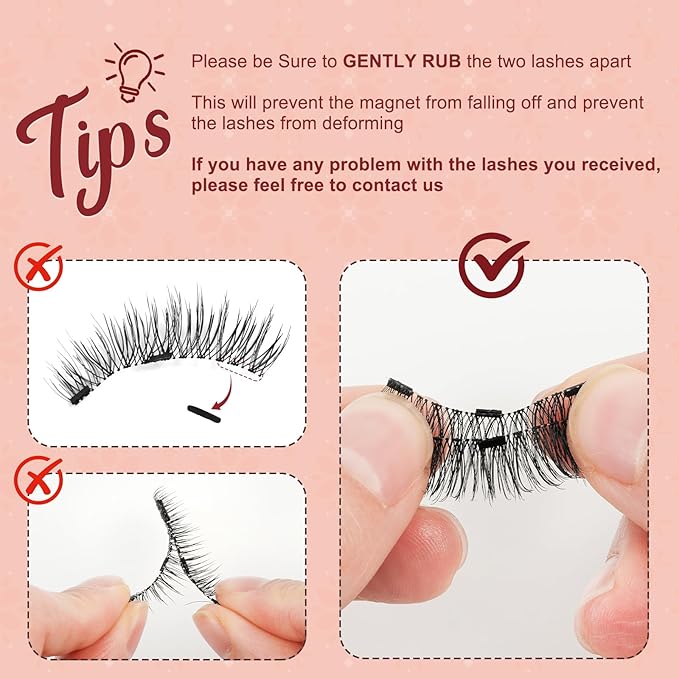 Higu clace Magnetic Eyelashes 4Pairs Magnetic Eyelashes with Applicator Soft Magnetic Lashes Natural Look Wispy Magnet Lashes Without Eyeliner Easy to Wear and Remove(DJCX-F03Ã¯Â¼Â