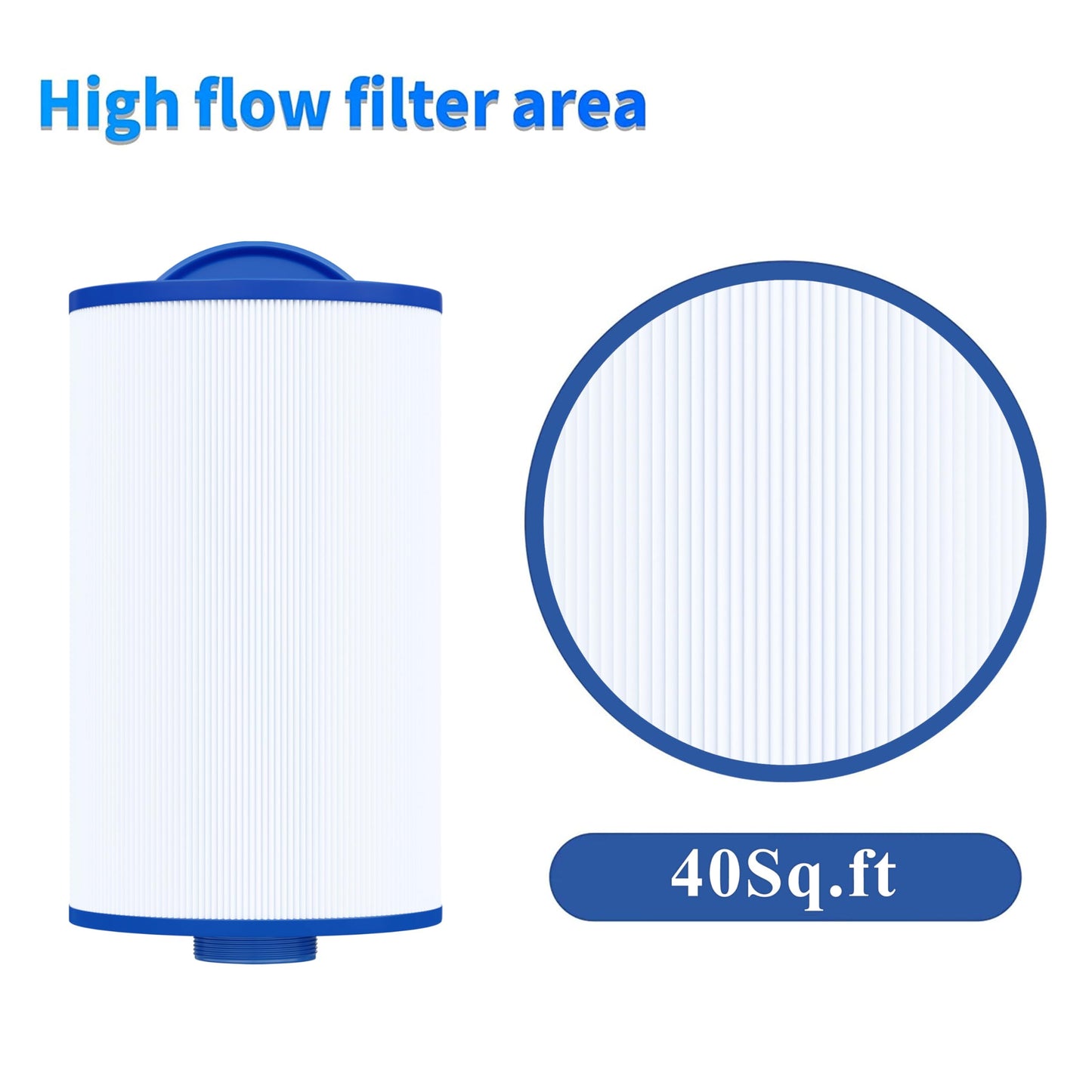Cryspool® 06012 Filter Compatible with 6CH-402, PMA40L-F2M, X268543, Master Spas Twilight X268365, X26851, X268514, 40 Sq. Ft Spa Filter Cartridge, 2 Pack