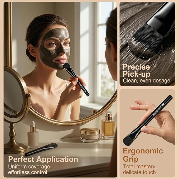 Facial Mask Application Tool for Even Coverage, Face Mask Brush Applicator Tools | Soft Hair | Facial Tool | Easy to Clean | All Skin Types for Mixed Clay Mask, Mud, DIY Gels, CharcoalÃ¯Â¼ÂBlack)