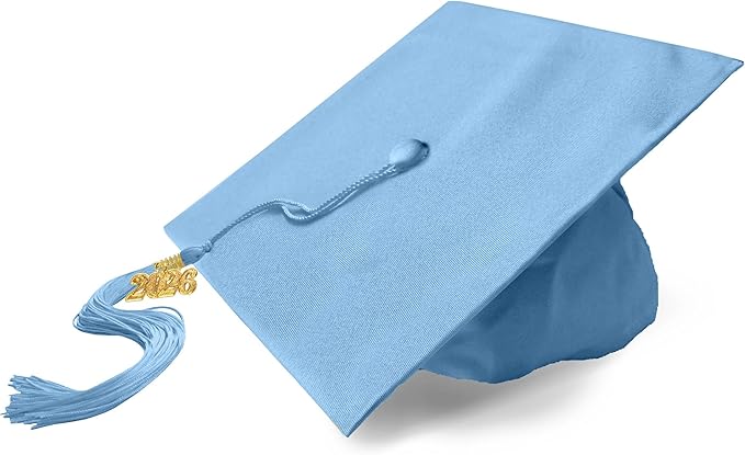 Graduation Cap with 2026 Tassel Year Charm Black Graduation Cap for High School & Bachelor