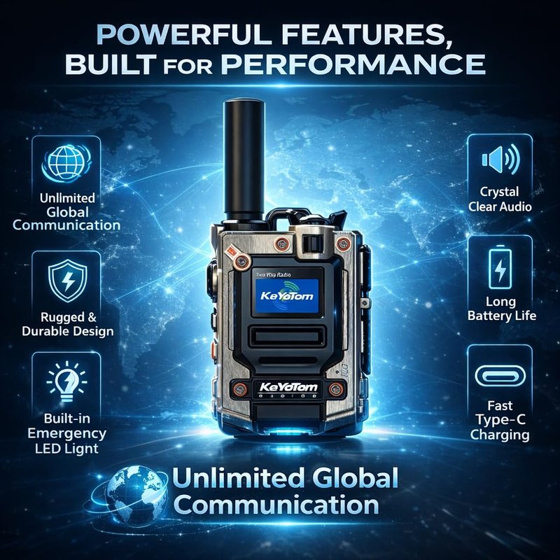 （Lifetime Free） Nationwide Walkie Talkie - Rapid PTT Unlimited Range Long Distance Global POC Two Way Radio for Family, Business, Outdoor Use, FCC Certified, Durable with Long Battery Life（9-Pack）