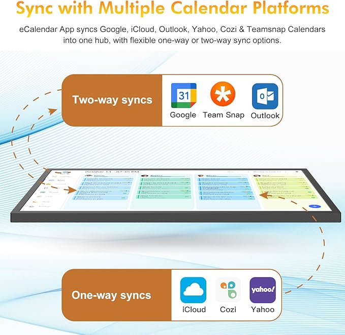 27" Smart Digital Calendar for-Family-Business-Planner - Electronic Calendar for Business Chore Chart, Touchscreen Display for Family Schedules, Wall & Desk Mountable, Christmas Gift for Mom Dad