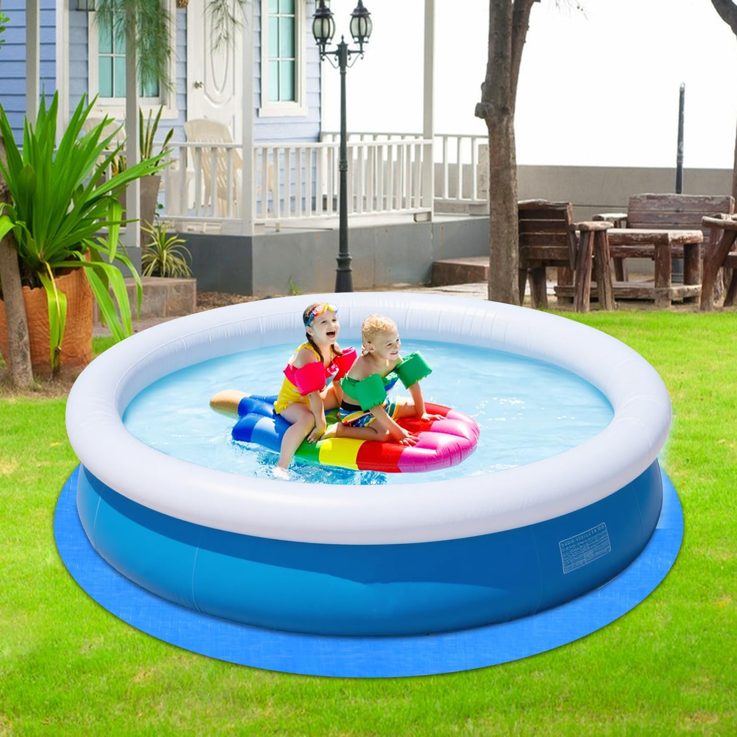 YEXEXINM 19.7Ft Round Pool Ground Cloths Swimming Pool Ground Cloth,Round Pool Liner Pad for 18ft Above Ground Swimming Pool,Heavy Duty Pool Ground Mat Protector to Prevent Puncture Pool Ground Tarp