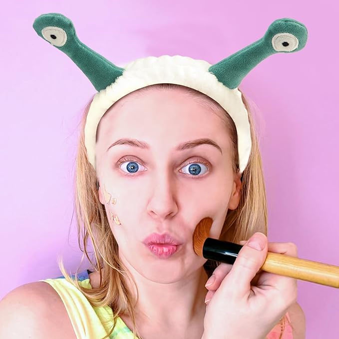 Canitor Snail Spa Headband Wrist Bands for Washing Face Makeup Skincare Cute Animal Monster Cute Funny Gifts for Women Girls Preppy Teen Weird Stuff Trendy
