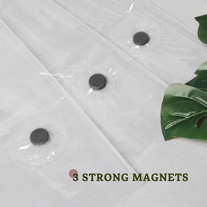 Barossa Design Extra Heavy Duty Shower Curtain Liner Thick - Soft Plastic Shower Liner Waterproof with Grommets & 3 Magnets, Clear, 72"x72" (Pack of 2)