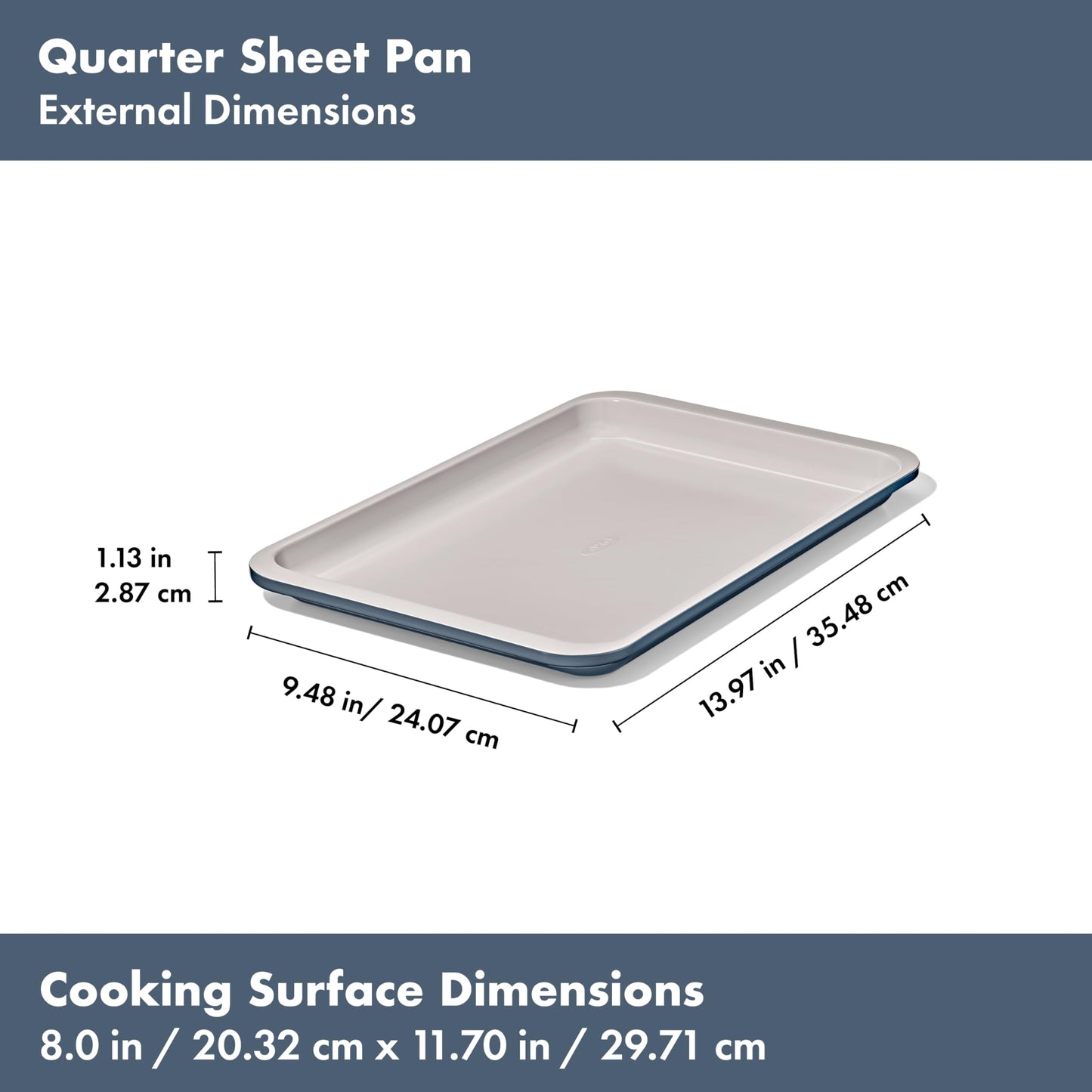 OXO Good Grips Non-Stick Pro Ceramic Coated Metal Bakeware 3-Piece Sheet Pan Set – Storm Blue