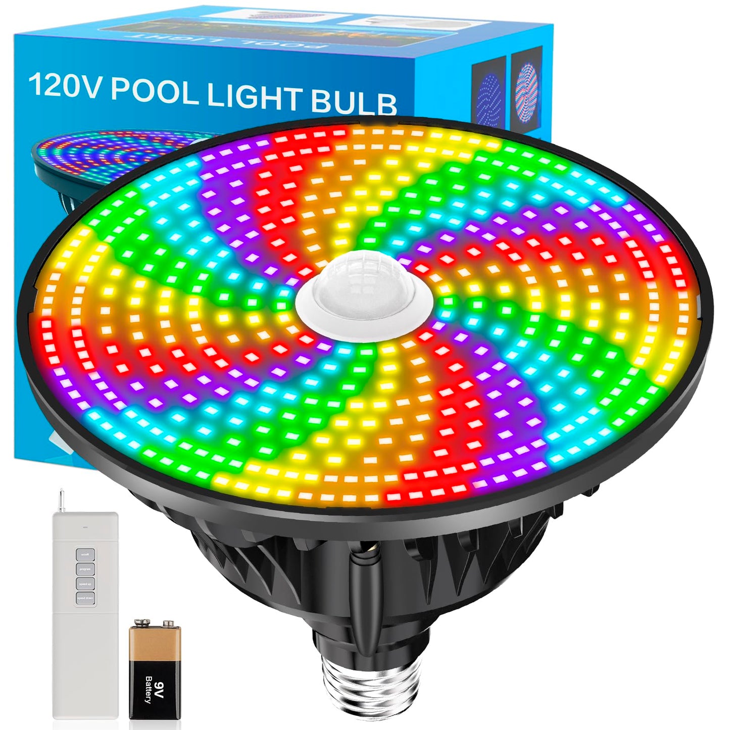 CEDIO LED Pool Light Bulb for Inground Pool, 2026 Upgraded 120V RGB Color Changing Pool Lights Underwater Pool Light with Remote Control, E26/E27 Replacement Pool Light (Pool Light Bulb Black)