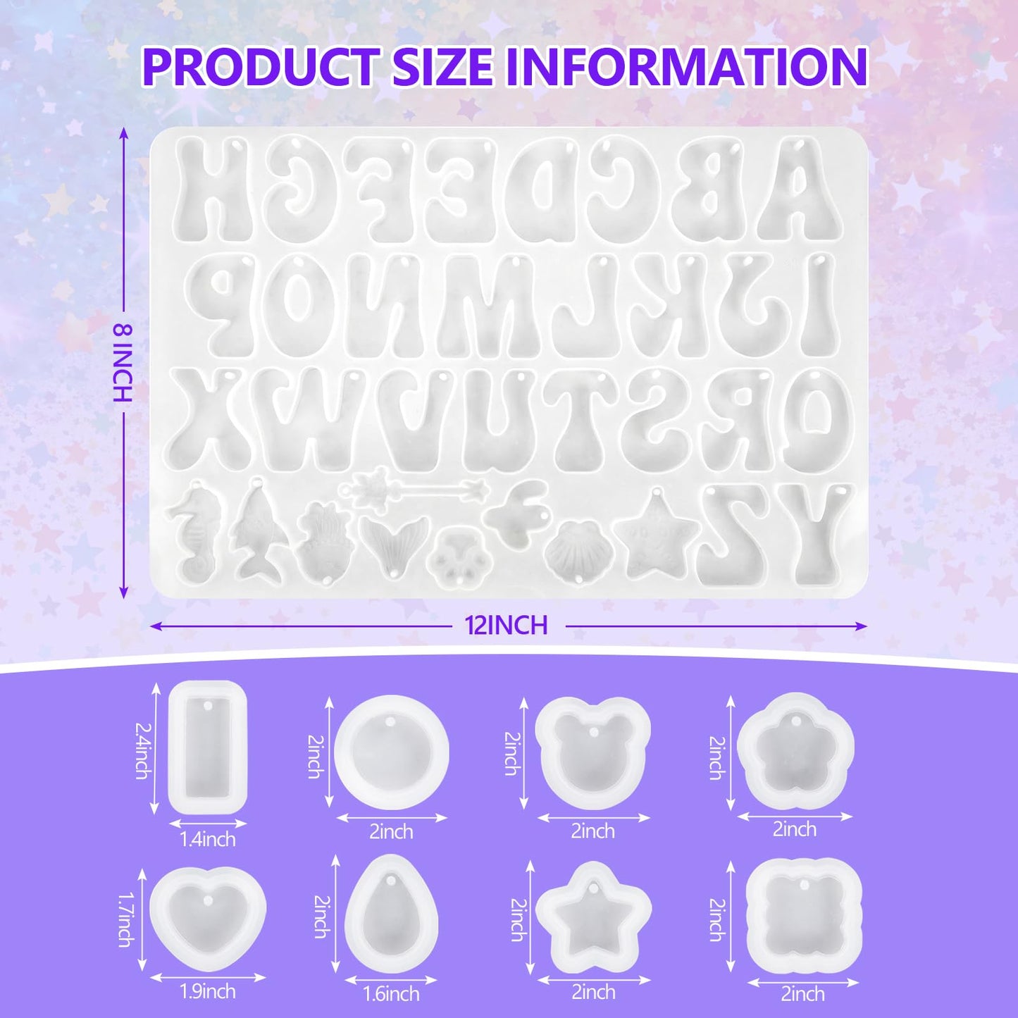 KISREL Epoxy Resin kit -18oz Clear Epoxy Resin with Silicone Alphabet Resin molds and Jewelry Making Kits, 2 Part Epoxy and Hardener for Casting Coating, Keychains, DIY Craft Decorations