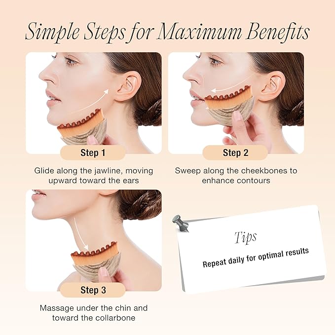 Lymphatic Contour Face Brush for Lymphatic Drainage,Dry Lymphatic Drainage Massager,Ergonomically Designed to Fit The Skin Precisely 2-Packs