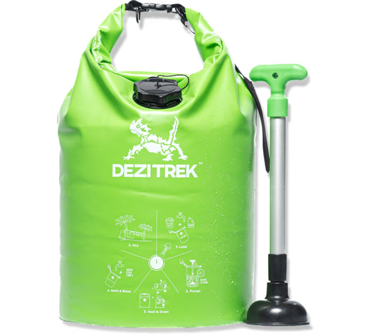 Dezitrek LARGE Portable Washing Machine – Off-Grid Laundry System, High Capacity Manual Clothes Washer with Plunger, No Power Needed, for Camping, RV, Travel