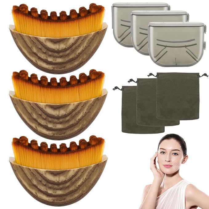 New Lymphatic Contour Face Brush, Contour Face Brush Lymphatic Drainage Massager, Ergonomically Designed to Fit The Skin Precisely, Suitable for All Skin Types(3PCS)