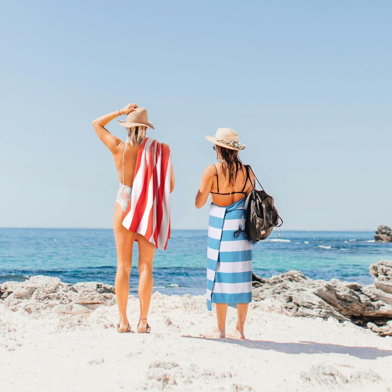WILFA Extra Large Beach Towel - Oversized Mircofiber 40 x 70 inches, XL Striped Lightweight Pool Towel, Big Cabana Swim Travel Towel for Adults Mens Women,Teal