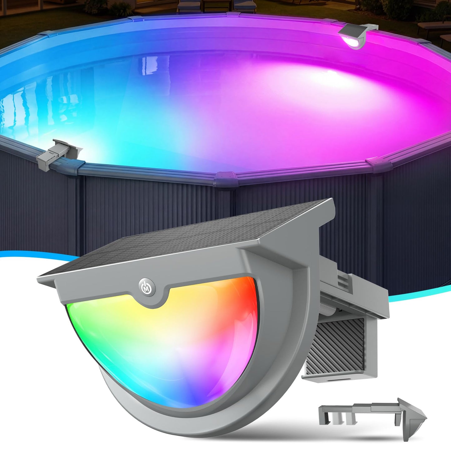 Niceput Solar Pool Lights,2026 Upgraded Solar Powered Above Ground Pool Lights,Frame Pool Light Waterproof,Swimming Pool Solar Light,Color Changing Pool Lighting for Above Ground Pool Accessories-1PC