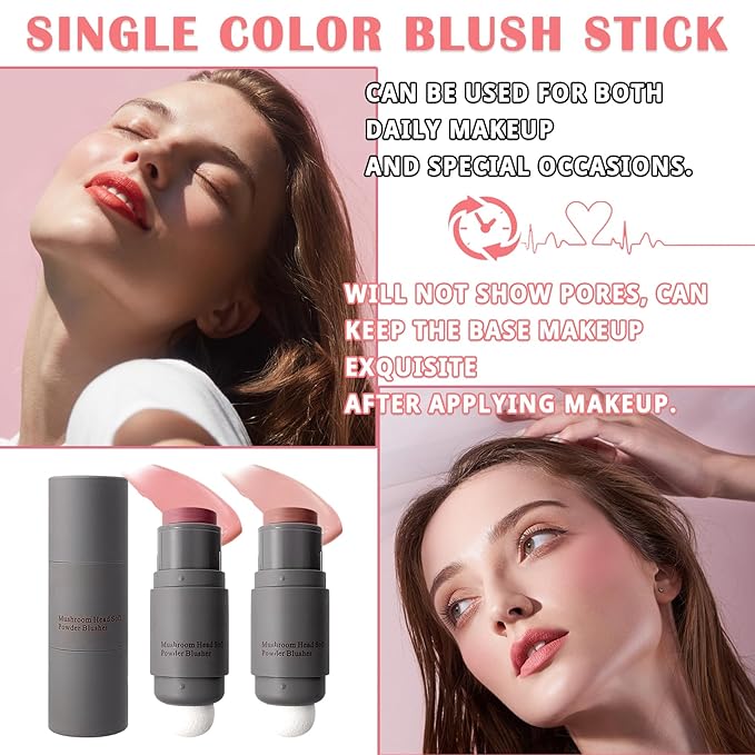 2Pcs Blush Cream for Cheeks,Face Matte Contour Blush Makeup,Buildable Shimmer Facial Cheek Blusher Shades,Blendable Cosmetic Makeup Blush A2