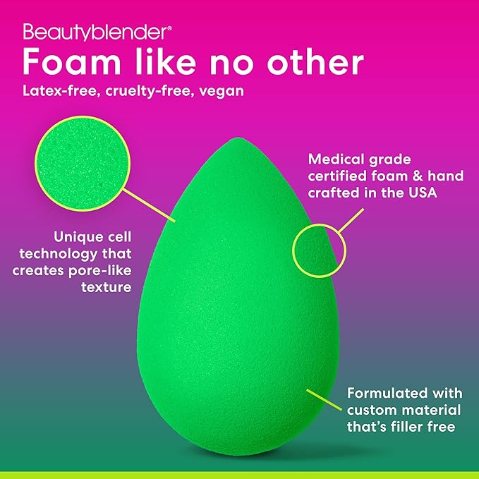 Beautyblender® Bio Beauty Blender Makeup Sponge, Super-Soft Foam Easily Blends Foundations, Powders & Creams, Made in USA, Reusable, Washable, Streak Free Application