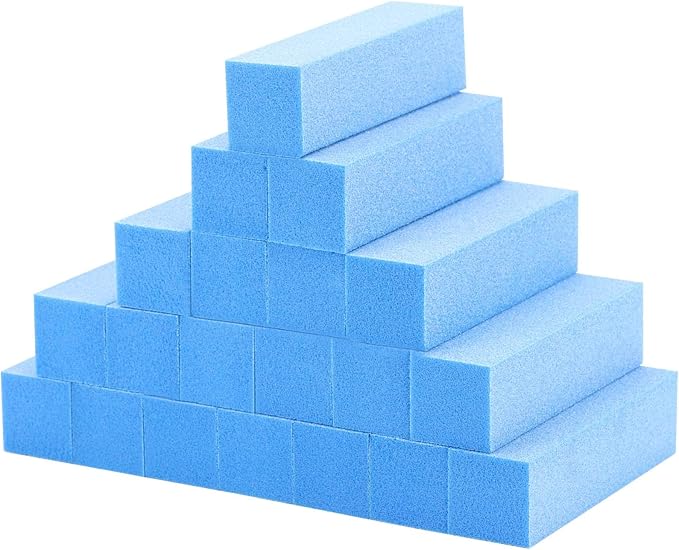 20 Pack Nail Buffers Blocks Sanding Buffing Nail Files Pedicure Manicure Tool 60/100 Grit (Blue)