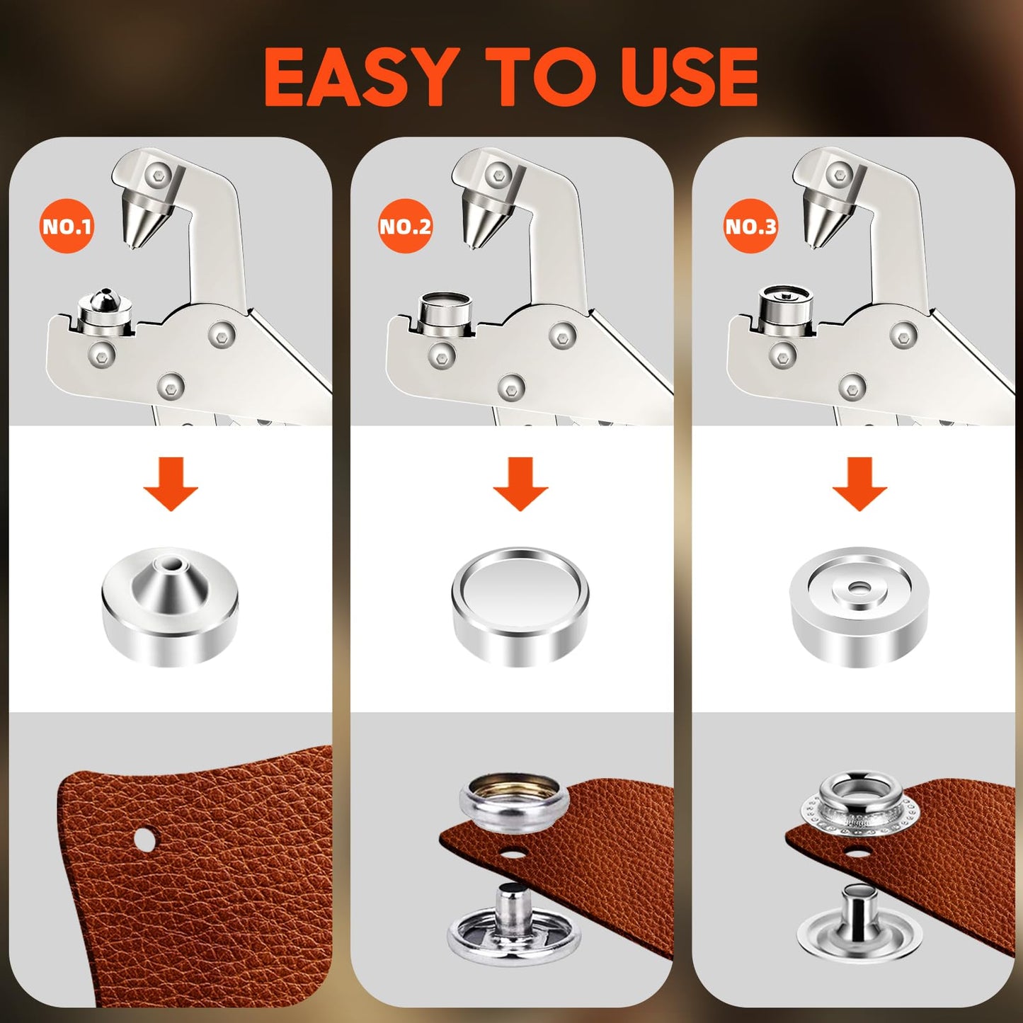 Snap Fastener Tool, Snap Kit with Tool, Canvas Snap Tool with 300 pcs Boat Cover Snaps, Repair and Replace Snaps DIY Leather, Sewing, Tarps, Fabric