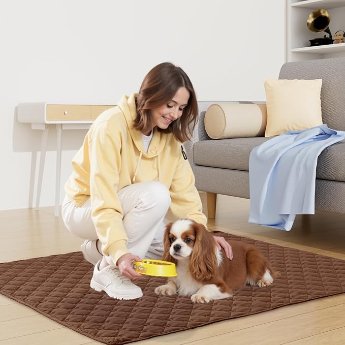 Smiry Waterproof Dog Bed Cover Blanket, Soft Reversible Pet Blanket, Washable Leakproof Cats Dogs Couch Cover for Sofa, Couch, Furniture (30x53 Inch, Brown/Chocolate)