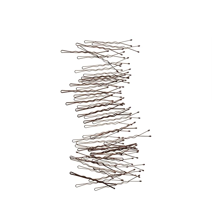 Goody SlideProof Bobby Pins, 48 Ct, Brunette Brown, High Gloss Bobby Hair Pins for Styling, Lock In Style, Comfortable, Pain-Free Styling Accessories for Women & Men, All Hair Types