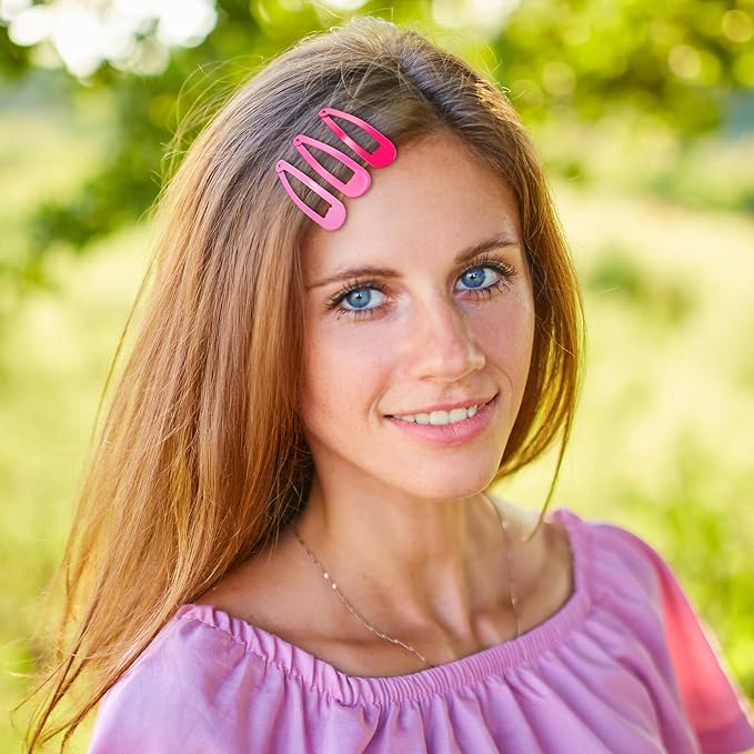 150pcs Hair Clips, 50 Colors Hair Barrettes for Girls, Funtopia 2 Inch Colorful Snap Hair Clips with Storage Case, Non Slip Metal Barrettes for Women Girls Toddler Kids Teens
