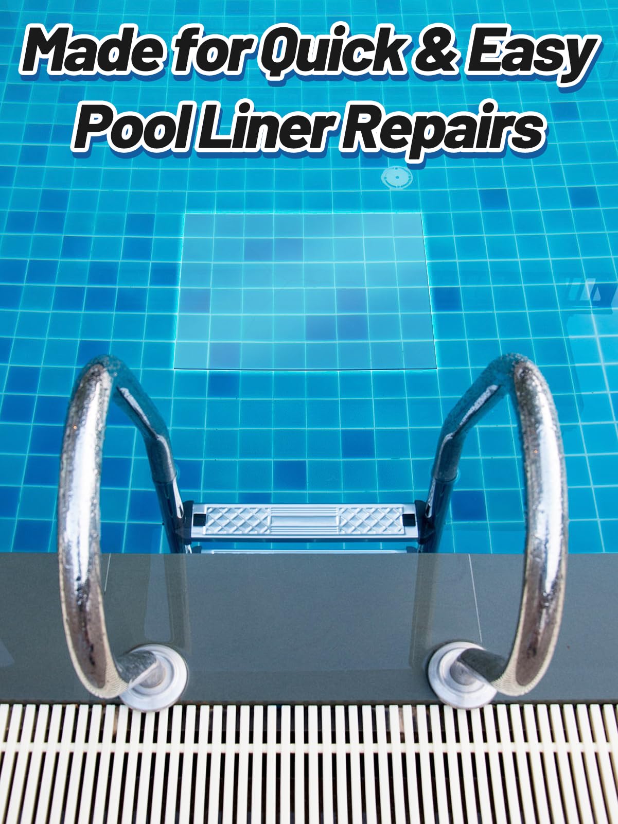 Aulock 4ft x 2.8ft Exlarge Pool Liner Repair Patch - Self-Adhesive Vinyl Patch Kit for In-Ground or Above Ground Pools Inflatable Swimming Pools, Clear