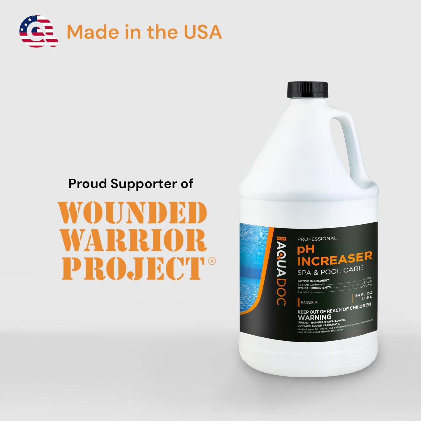 AquaDoc Spa pH Increaser for Hot Tub - 64oz - Spa pH Up for Water Balance - Hot Tub Chemicals Made in USA