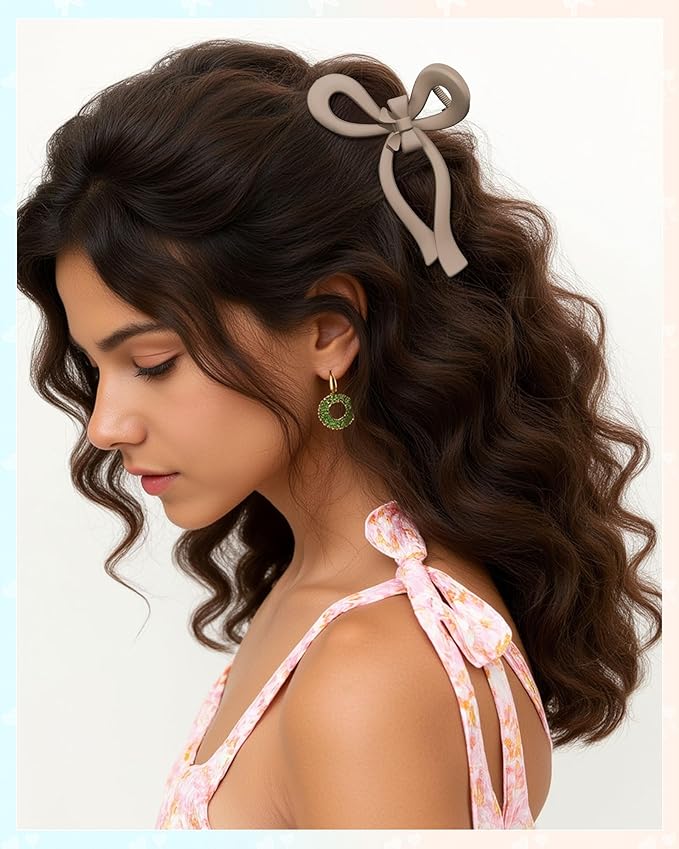 4 PCS Bow Hair Clips for Women Bow Claw Clip 5" Extra Large Hair Claw Clips for Thick and Long Hair Cute Bows Big Clip