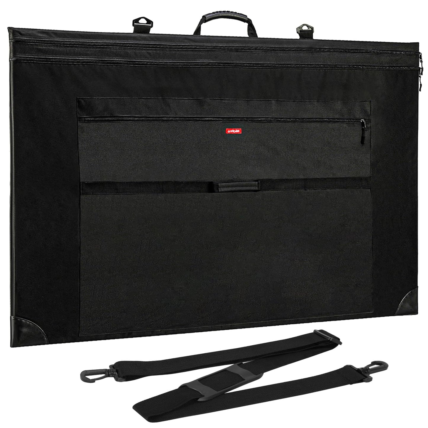 Nicpro Light Weight Art Portfolio Bag, 36 x 48 Extra Large Art Portfolio Case with Detachable Shoulder Strap, Leather Corners, Carrying Storage Case for Artwork, Canvas, Poster, Sketching, and Drawing