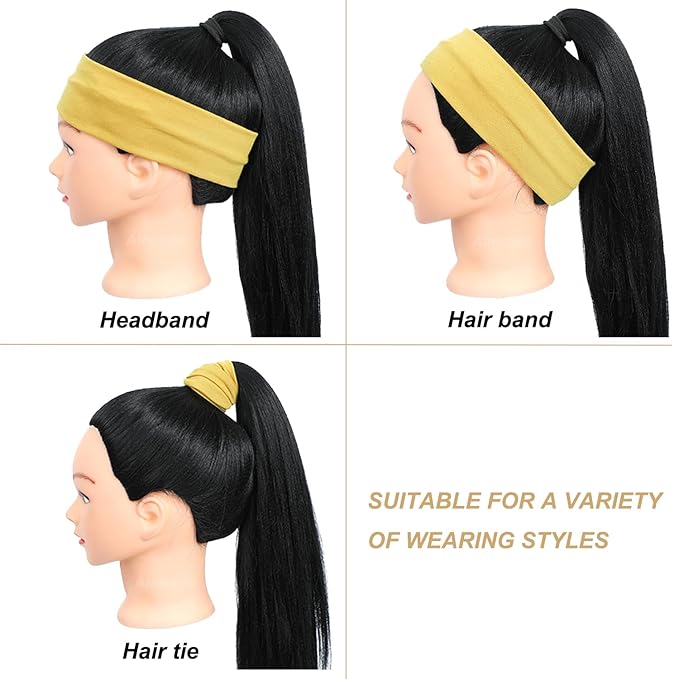 9Pcs Headbands for women Non Slip Headband, Soft Elastic Hair Bands for Women's Hair, Fashion Cotton Cloth Stretchy Sweat Bands Headbands for Sports, Makeup, Gym, Running, Yoga, Workout (9Colors-A)