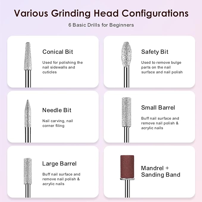 COSLUS C20 Cordless Nail Drill Electric File: Professional for Acrylic Gel Dip Powder Nails Portable Nail Drill Machine Kit for Manicure Pedicure Nail Set with Everything Rechargeable Lightweight