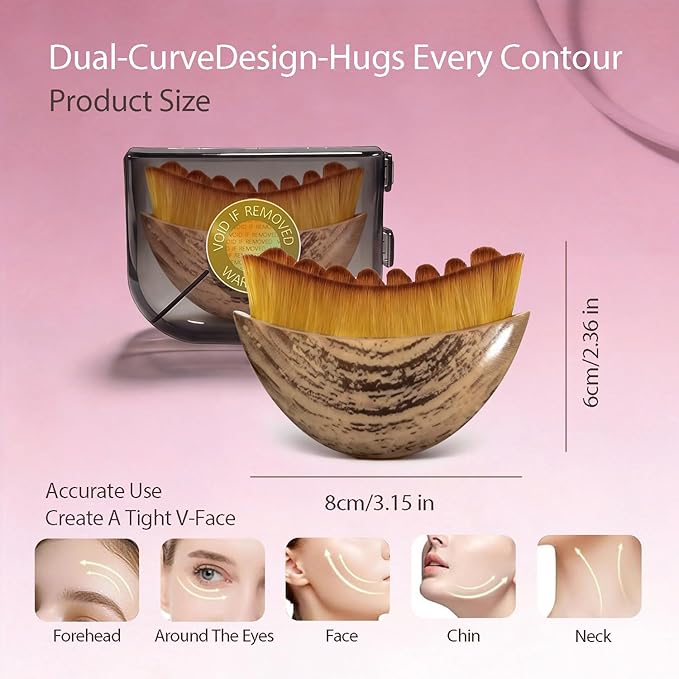 New Lymphatic Contour Face Brush, Face Brush For Lymphatic Drainage,Soft Facial Sculpting GuaSha Dry Tool，Face Contour Depuff Lift Tool For Anti-Puffiness & Detox, Fit The Skin Precisely （2 Pcs）