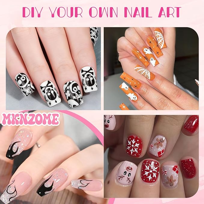 12 Color Nail Art Pens Set, 0.5 MM Nail Polish Pens Dotting Drawing Painting Point Liner Painted Pen Kit, Waterproof and Quick-drying Nail for DIY Nails Art Design Manicure Tools
