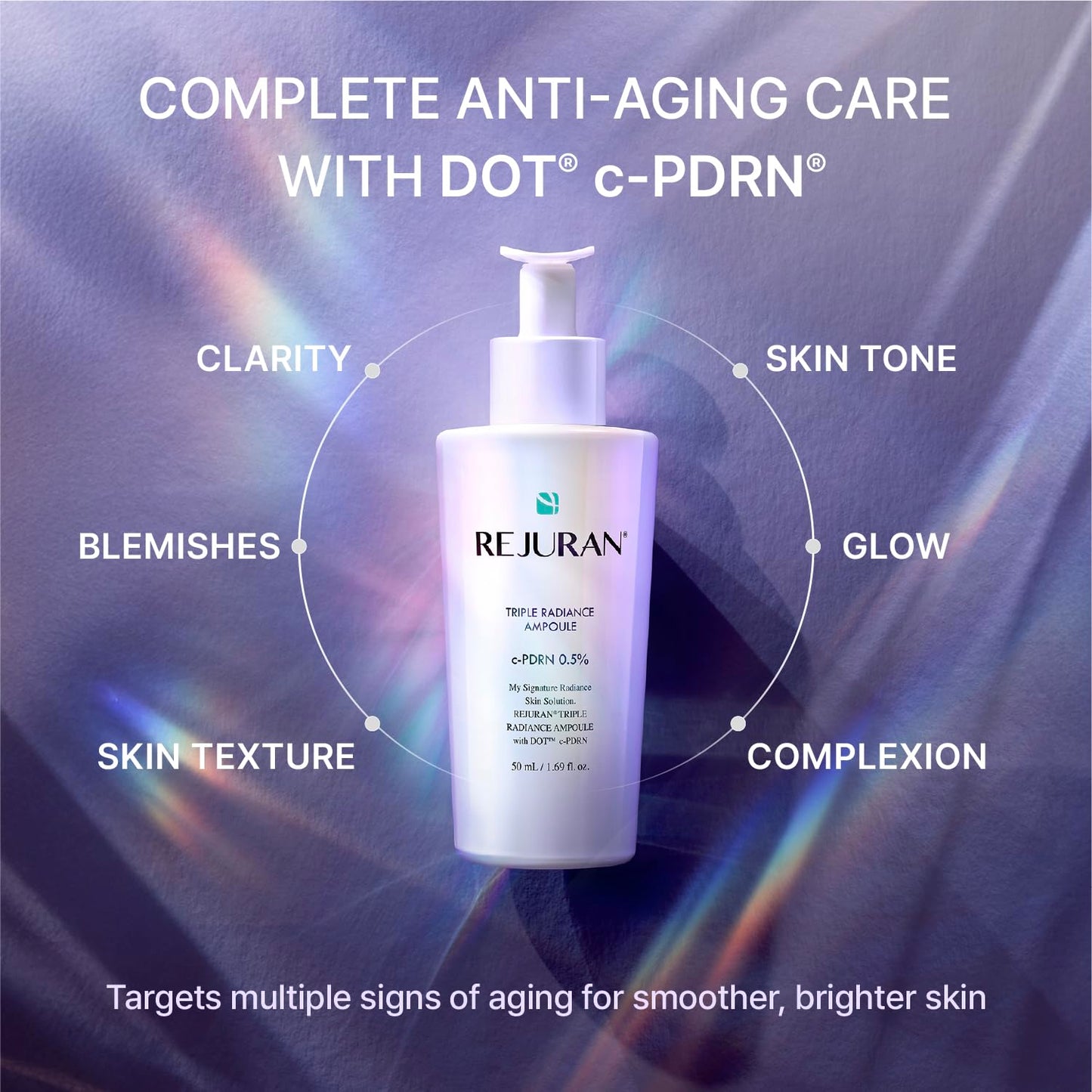 REJURAN® Triple Radiance Ampoule 30ml – DOT™ c-PDRN 0.5% Serum for Tone, Texture & Glow - Niacinamide & Licorice Extract for Even-Looking Skin