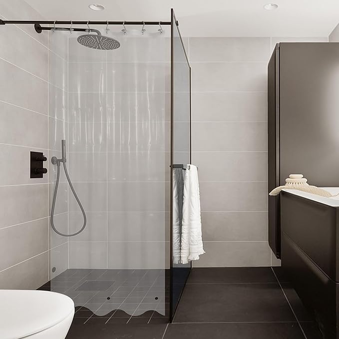 Mrs Awesome Stall Shower Curtain Liner 36x72, PEVA Plastic Shower Liner for Bathroom Lightweight & Waterproof, 36 x 72, Clear