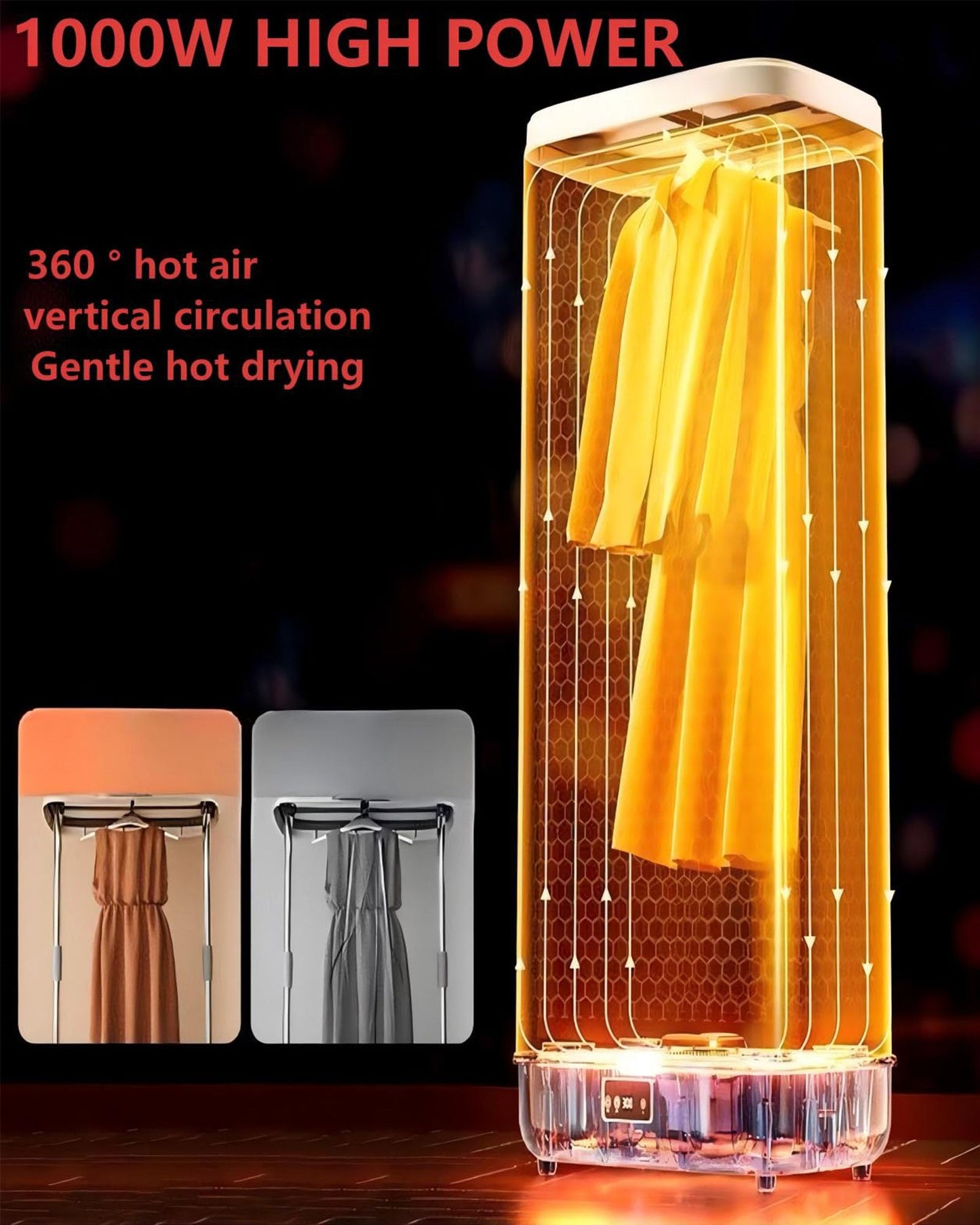 Aptovpvp Portable Dryer, Dry Clothes Machine，Mini Clothes Care Machine With Remote Control, Fast/Easy To Use/Small, Suitable For Small Spaces, Apartments, Rvs And Dormitories