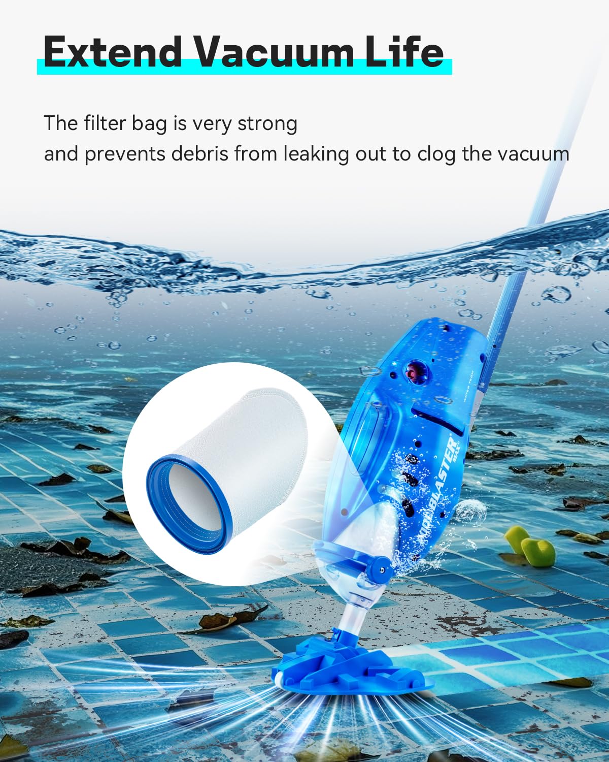 Leemone X-treme Multilayer Filter Bag Compatible with Pool Blaster Max, Max CG, Catfish Ultra, iVac 250, iVAC C2, Volt FX-4 Pool Vacuum, Thickened Cotton & Solid Structure, P30X022XF /PBW022XF 3 Pack