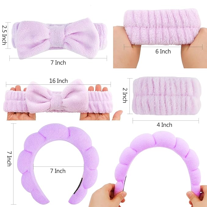 Chanaco Makeup, Skincare & Face Wash Headband, Wrist Towels, Spa Headband, Teen Girl Gifts, Hair Accessories for Women & Girls