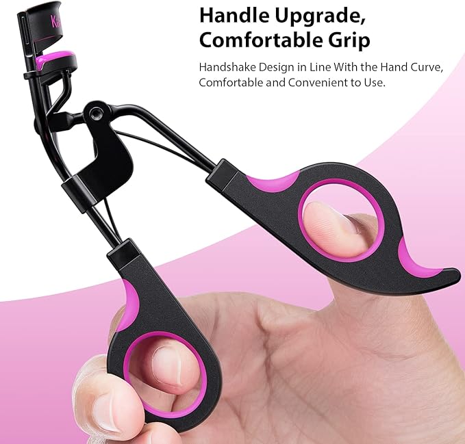 Kaasage Eyelash Curler with Pads, Lash Curler with 5 Extra Silicone Replacement Pads, Achieve Perfect Curls in 5 Seconds